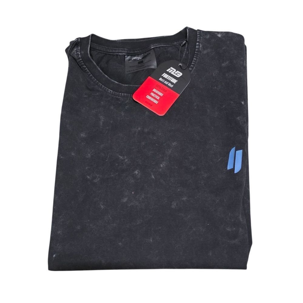 Black Acid Wash Graphic Men's Shirt